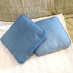 Blue Square Throw Pillows